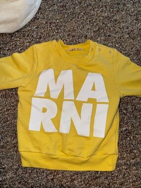 Marni Kids Yellow Sweatshirt with White Logo